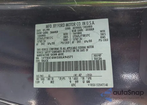 1999 Ford F-150 Lariat/Work Series/Xl/Xlt z USA, uszkodzony, nr VIN 1FTRX18W5XKA94571
